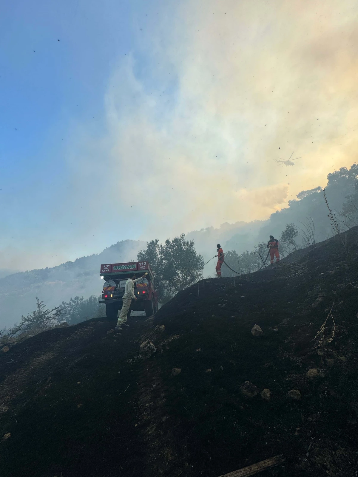 Çanakkale’de Orman Yangınına Havadan ve Karadan Müdahale