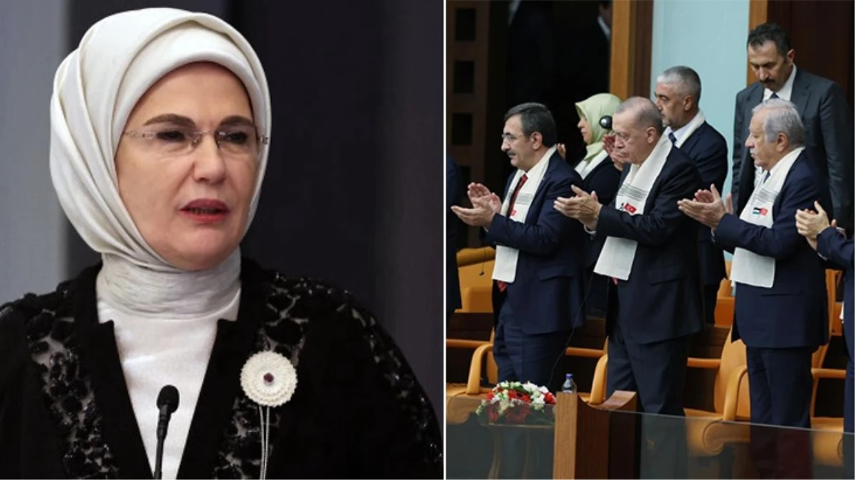 Emine Erdoğan’dan anlamlı paylaşım: ABD Kongresi’nin aksine, TBMM’de katiller değil kahramanlar alkışlandı