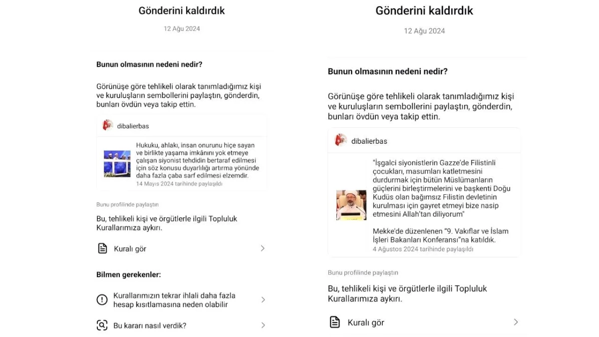 Instagram, Diyanet İşleri Başkanı Ali Erbaş’ın mesajlarını sildi